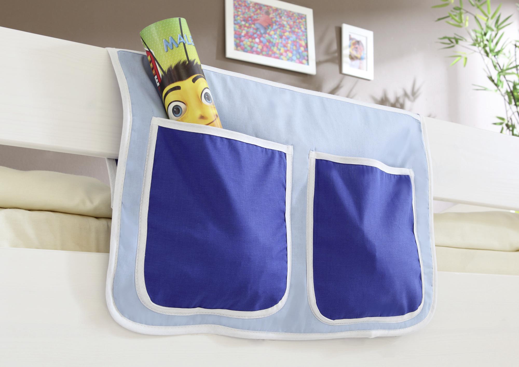 Vrecko na posteľ modré - svetlomodrá/tmavomodrá, Konventionell, textil (56/32/2cm) - MID.YOU