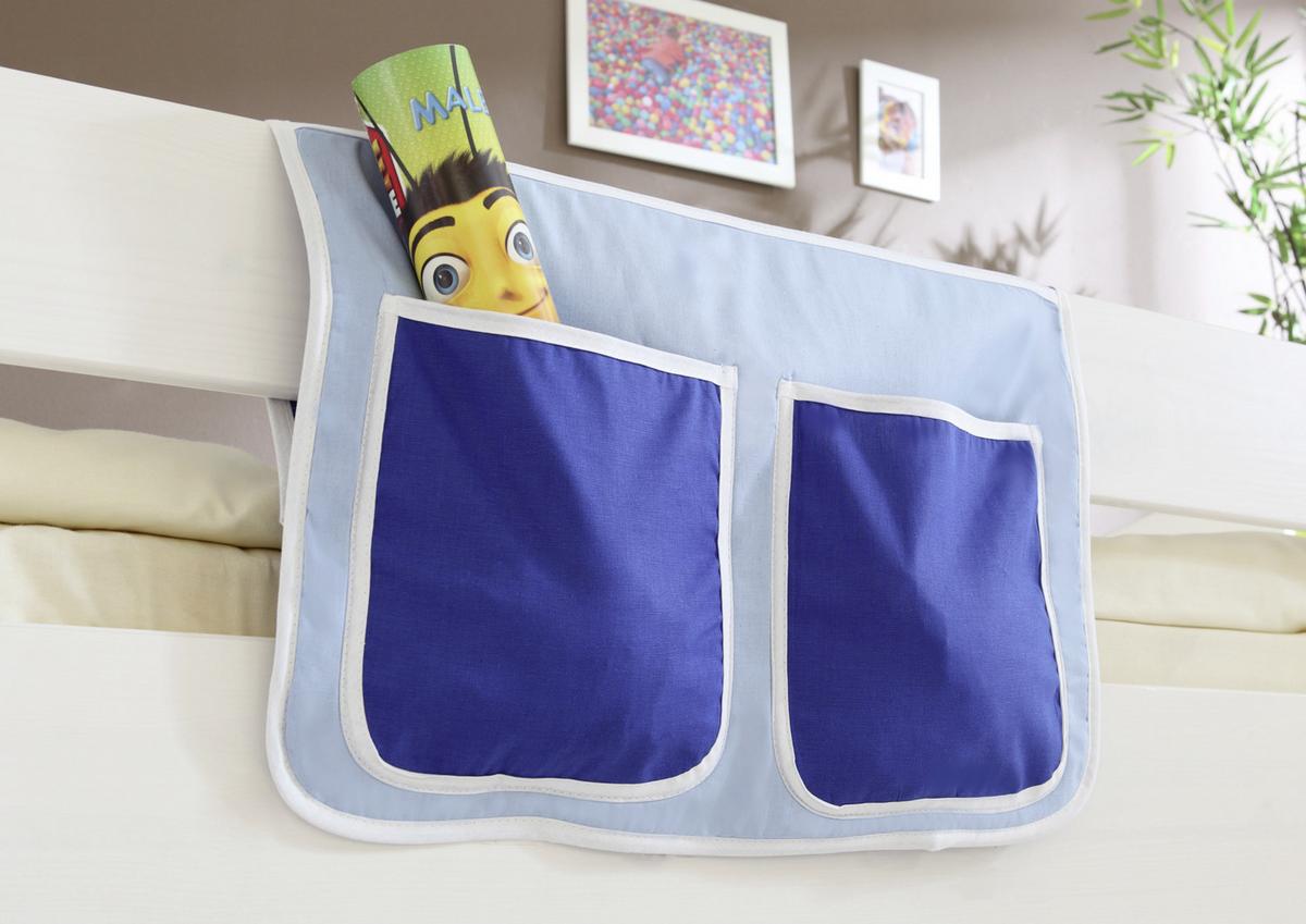 Vrecko na posteľ modré - svetlomodrá/tmavomodrá, Konventionell, textil (56/32/2cm) - MID.YOU