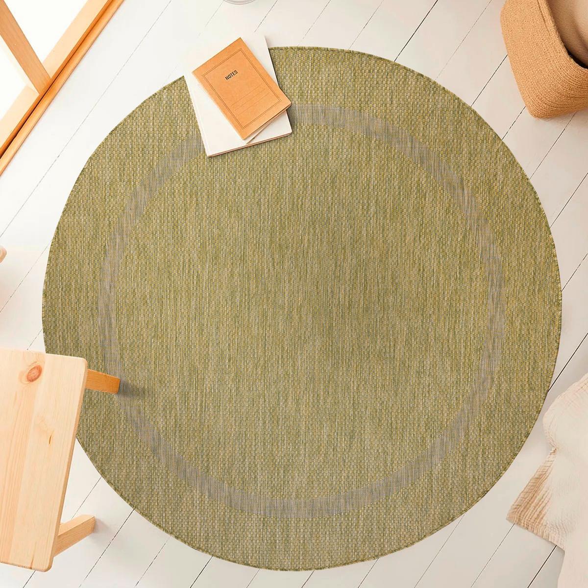 Flachwebteppich Relax - Grün, Basics, Textil (120/120cm) - Novel