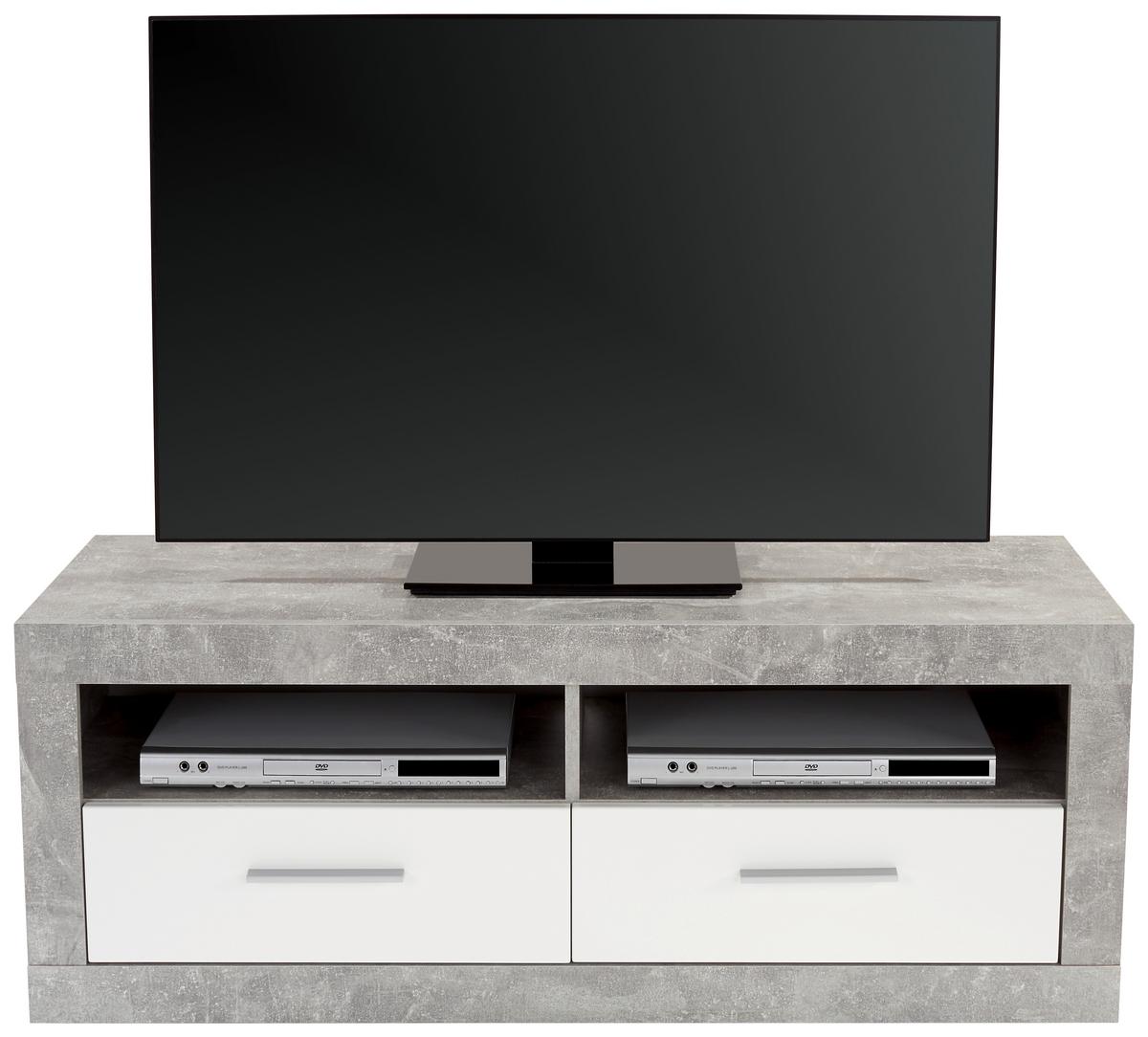 TV DIEL MALTA - čierna/sivá, Modern, kompozitné drevo/plast (128/50/42cm) - Based