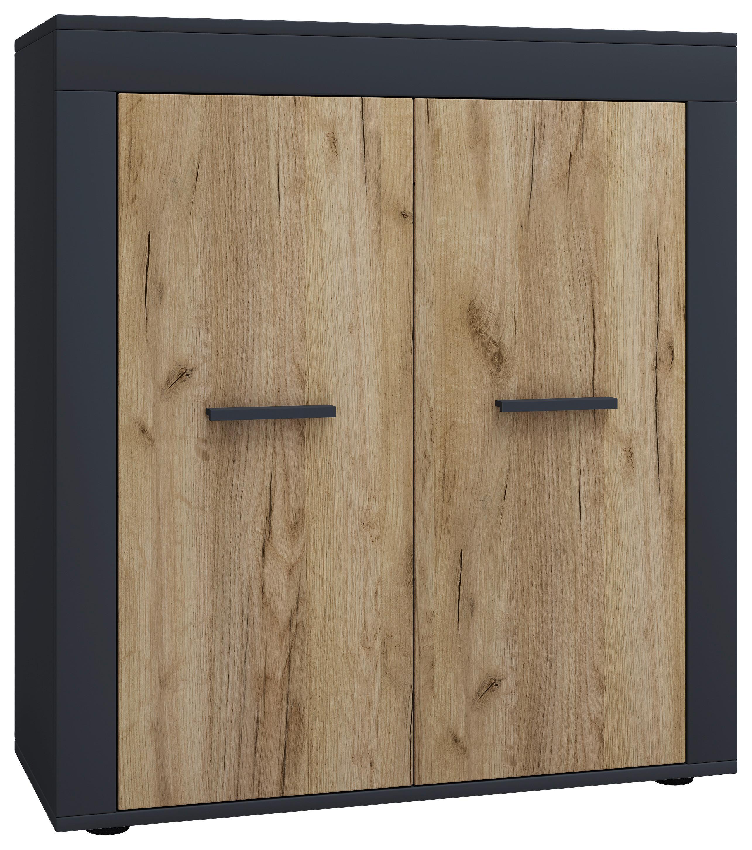 Kommode Usilo Anthrazit Honigeiche Dekor - Honigeiche/Anthrazit, Design, Holzwerkstoff (80/89/35cm) - MID.YOU