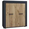 Kommode Usilo Anthrazit Honigeiche Dekor - Honigeiche/Anthrazit, Design, Holzwerkstoff (80/89/35cm) - MID.YOU