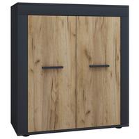 Kommode Usilo Anthrazit Honigeiche Dekor - Honigeiche/Anthrazit, Design, Holzwerkstoff (80/89/35cm) - MID.YOU