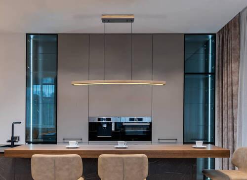 LED-Hängeleuchte 416080wh2 - Dunkelbraun/Opal, KONVENTIONELL, Holzwerkstoff/Kunststoff (100/7/120cm) - Globo