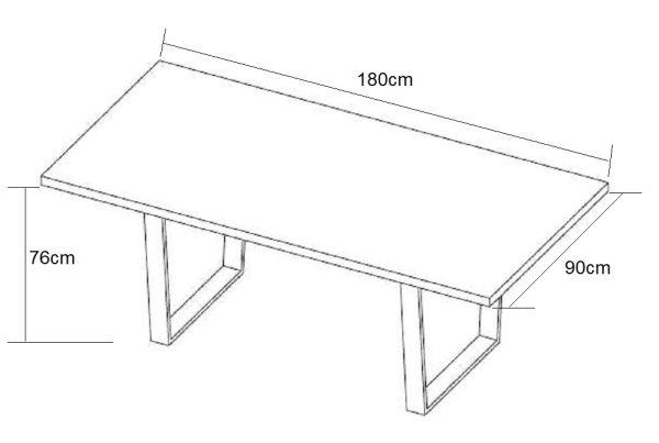 Stůl Z Masivu Kayla 180x90 Cm - černá/barvy dubu, Moderní, kov/dřevo (180/90/76cm) - Modern Living