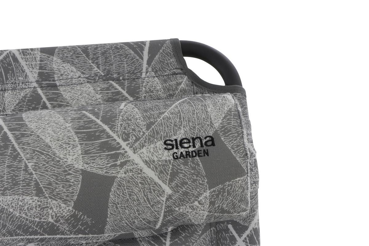 Campingsessel Klappbar Mit Armlehnen + Kopfpolster - Anthrazit/Grau, KONVENTIONELL, Textil/Metall (61/121/68cm) - Siena Garden