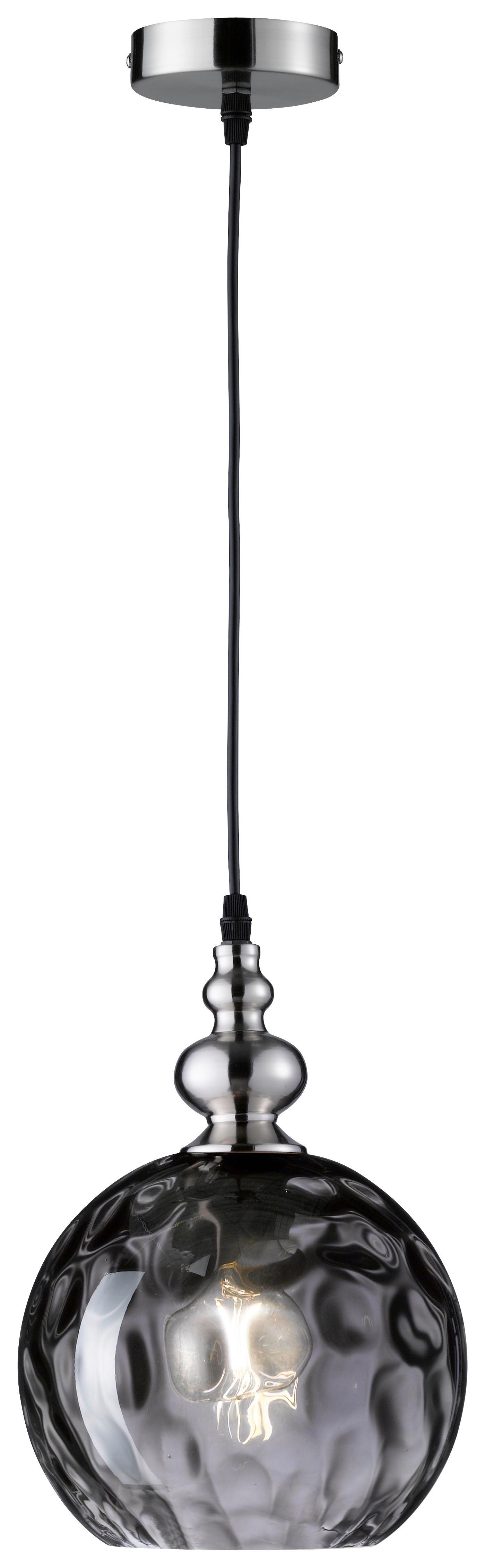 Hängeleuchte Uller - Schwarz/Nickelfarben, Basics, Glas/Metall (20/140cm) - Fischer & Honsel