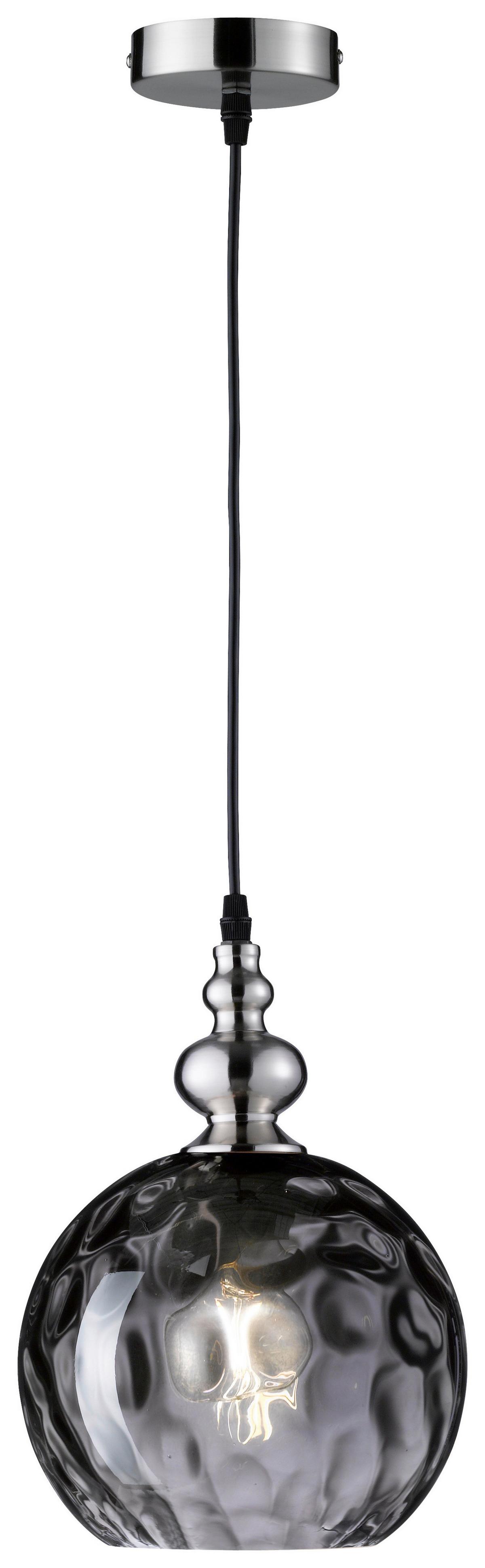 Hängeleuchte Uller - Schwarz/Nickelfarben, Basics, Glas/Metall (20/140cm) - Fischer & Honsel