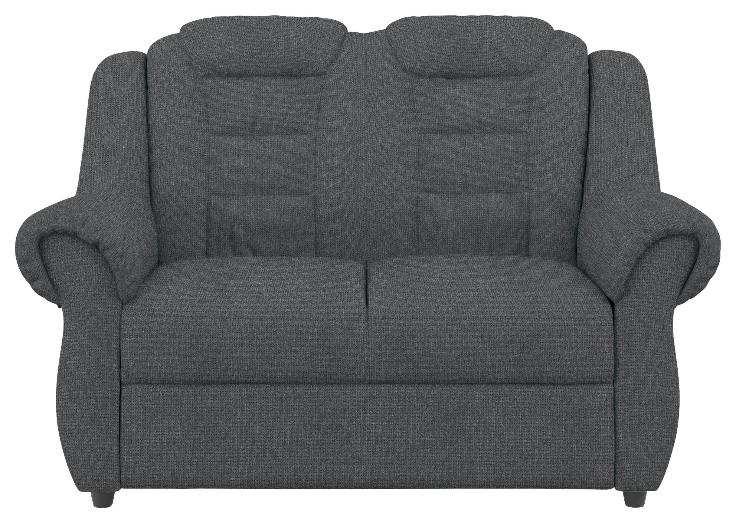 2-Sitzer-Sofa Boston Dunkelgrau Chenille - Dunkelgrau/Schwarz, KONVENTIONELL, Textil (145/102/101cm) - Livetastic
