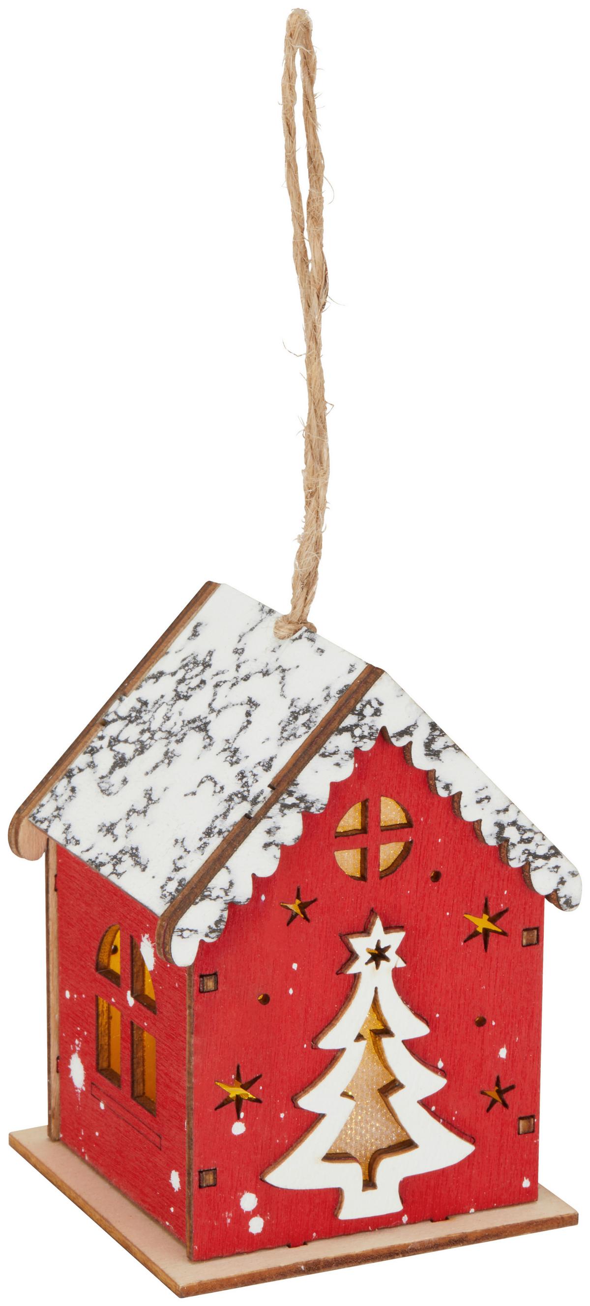 LED-DEKOLEUCHTE RUDI - Rot/Naturfarben, Basics, Holz (9,3/7/6,5cm) - James Wood