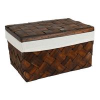 Korb Petra - M - Braun/Weiß, Basics, Holz/Textil (35/22/18,5cm) - Luca Bessoni