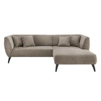 Ecksofa Colori Graubraun S: 264/160 cm - Graubraun/Schwarz, MODERN, Holz/Textil (264/160cm) - MID.YOU
