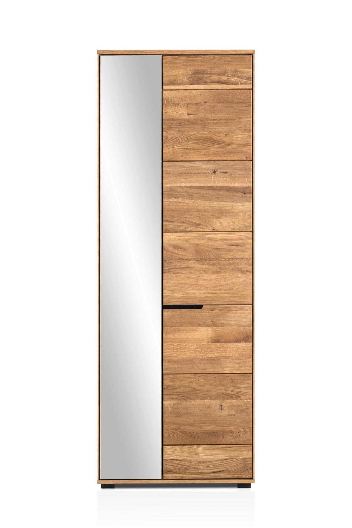 Skříň na odev LOLA dub masiv - divoký dub/černá, Lifestyle, kov/dřevo (70/196/40cm) - ecoTree