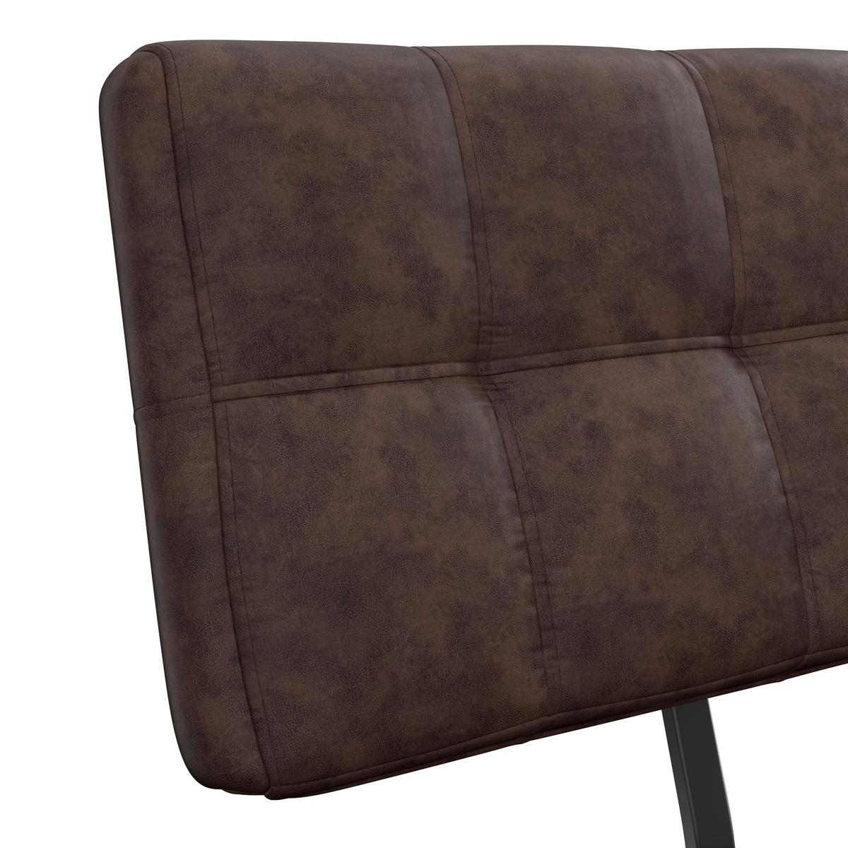 Sitzbank Mit Lehne Vintage Braun Lederlook Donna B: 140cm - Anthrazit/Braun, MODERN, Textil/Metall (140/93/61cm)