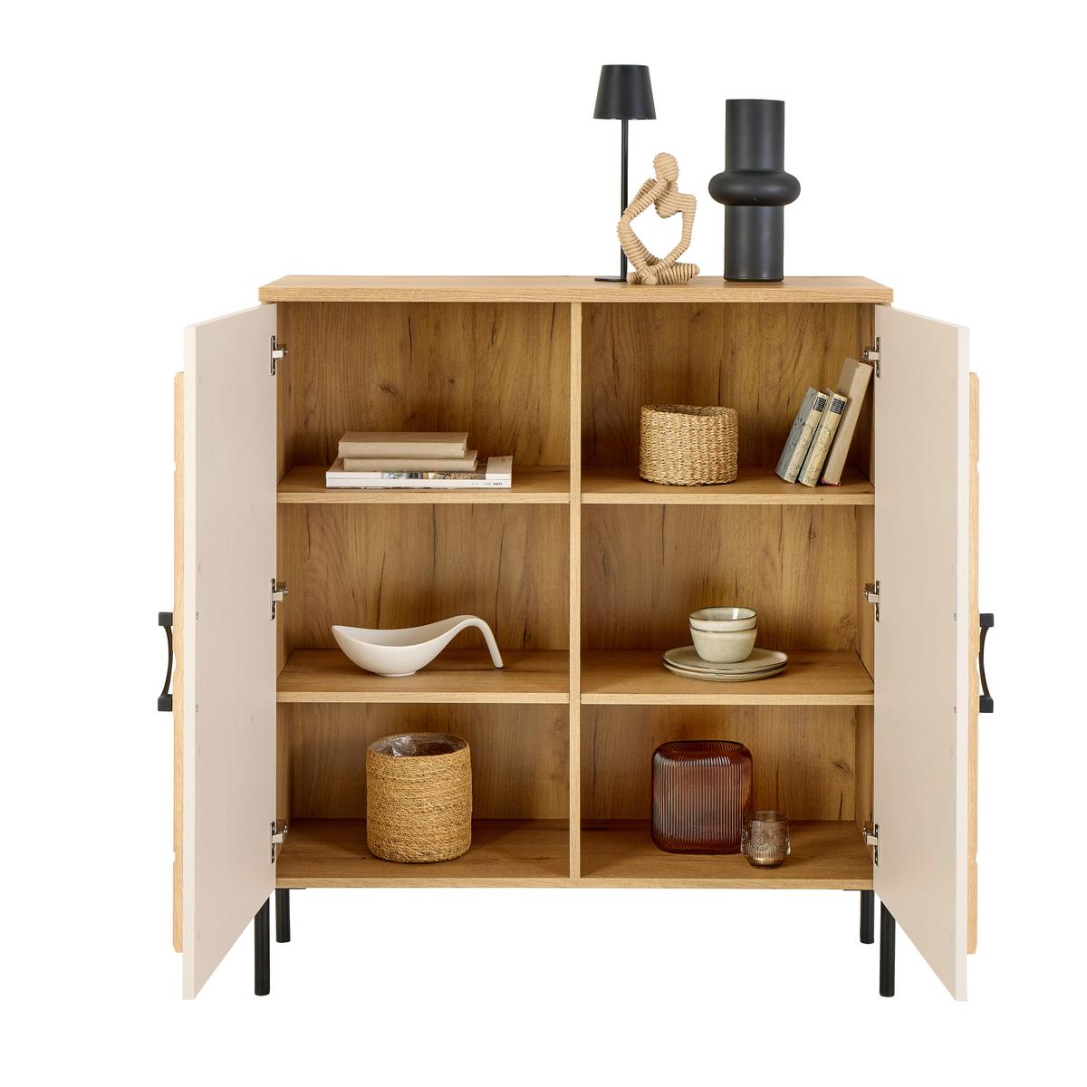 Kommode Hong-kong B: 100 Cm Kaschmir/eichefarben - Kaschmir/Eichefarben, Trend, Holzwerkstoff (100/113/37,5cm)