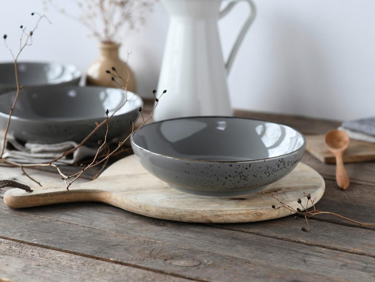 Schüsselset Nature Collection Stone, 4--Teilig., Grau - Grau, Design, Keramik - Creatable