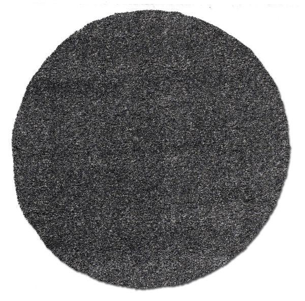 Hochflorteppich Fashion Shaggy Dunkelgrau Rund Ø 150 Cm - Dunkelgrau, Basics, Textil (150cm) - Novel