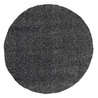 Hochflorteppich Fashion Shaggy Dunkelgrau Rund Ø 150 cm - Dunkelgrau, Basics, Textil (150cm) - Novel