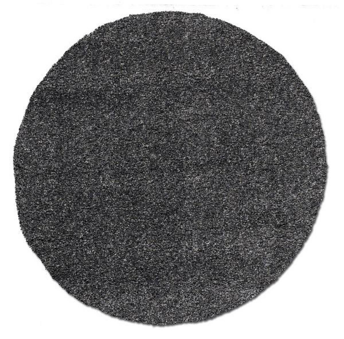 Hochflorteppich Fashion Shaggy Dunkelgrau Rund Ø 150 cm - Dunkelgrau, Basics, Textil (150cm) - Novel