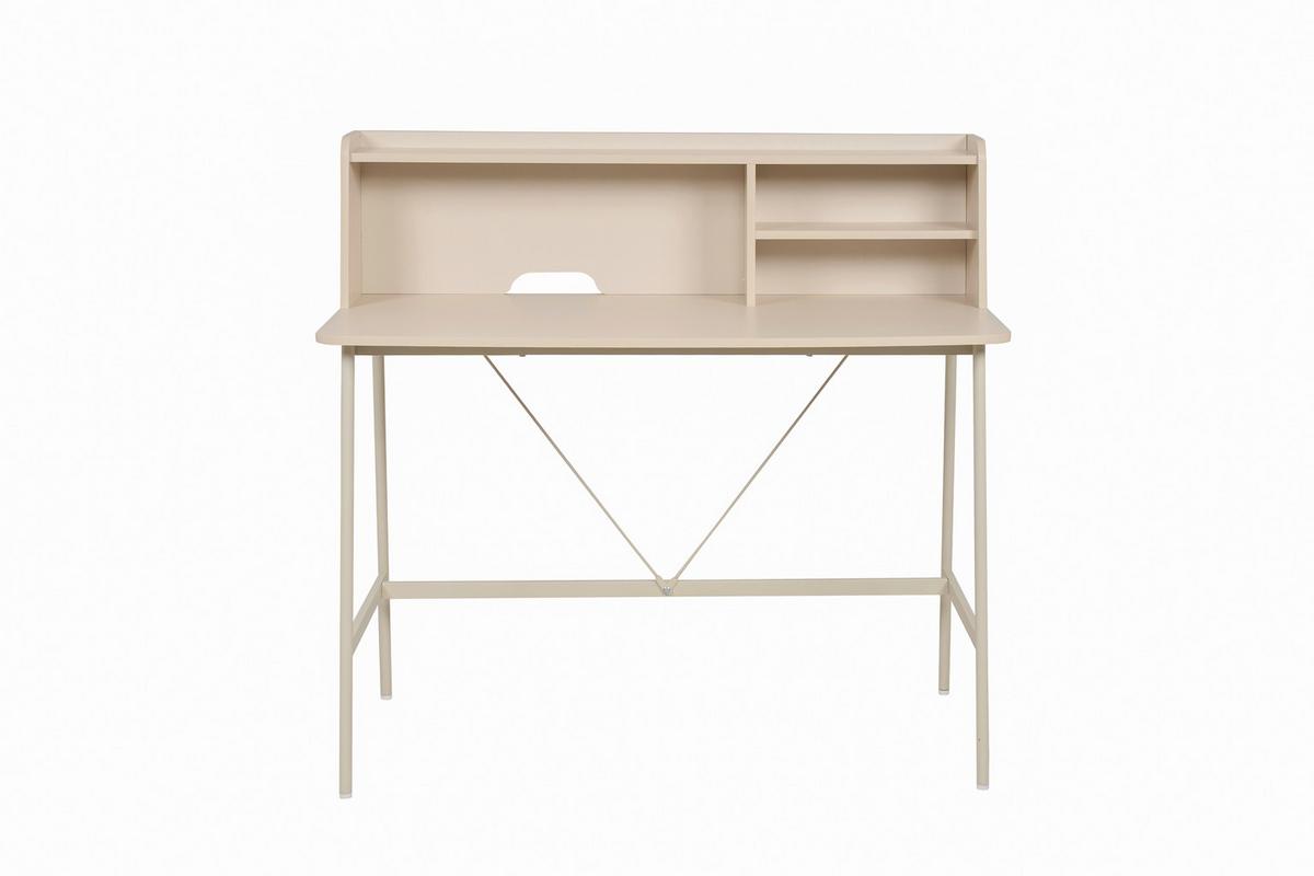 Schreibtisch Kandy Beige L: 115cm - Beige, MODERN, Holzwerkstoff/Metall (115/55/106cm) - MID.YOU