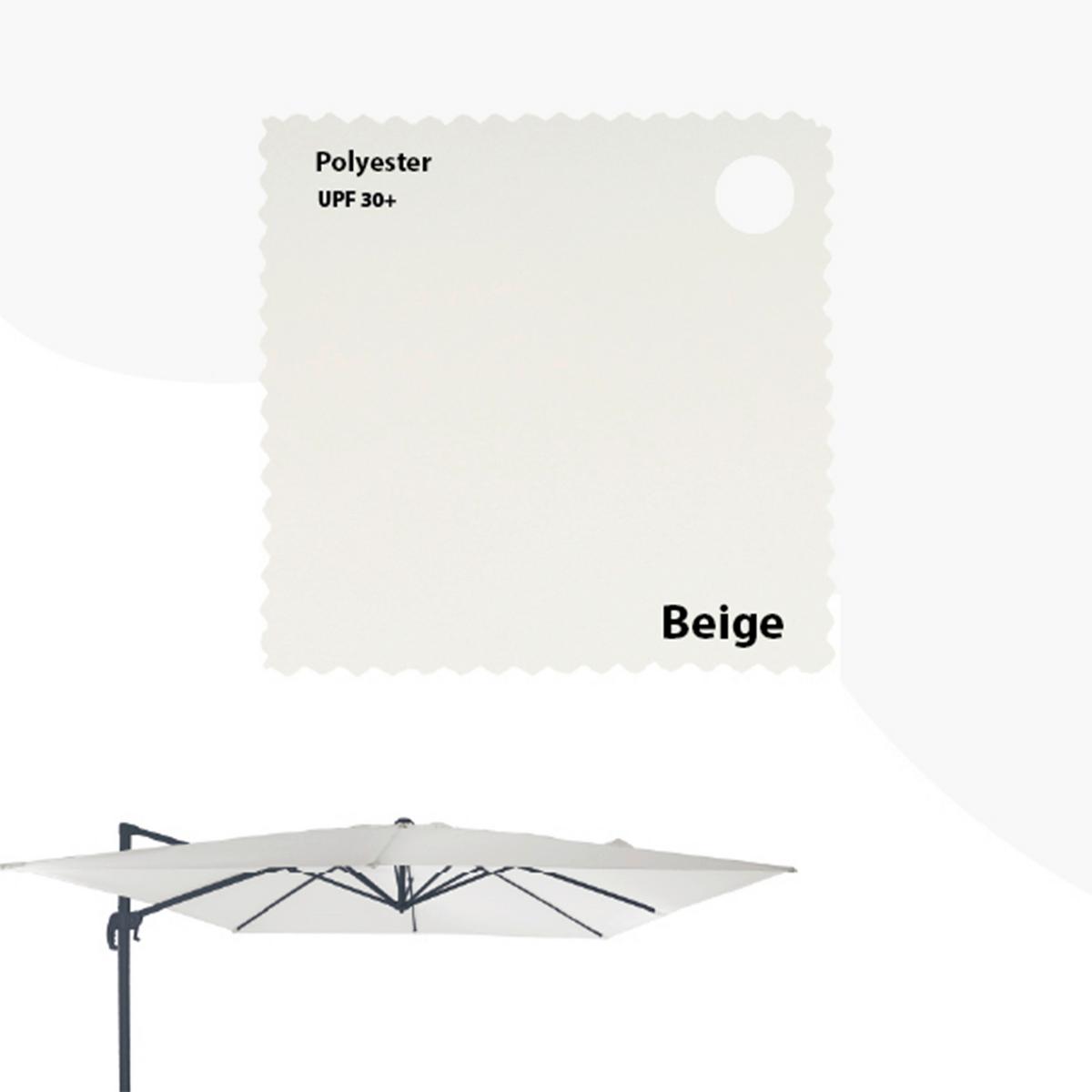 Ampelschirm Beige/Anthrazit DM: 300 H: 250 - Anthrazit/Beige, MODERN, Textil/Metall (300/250cm)