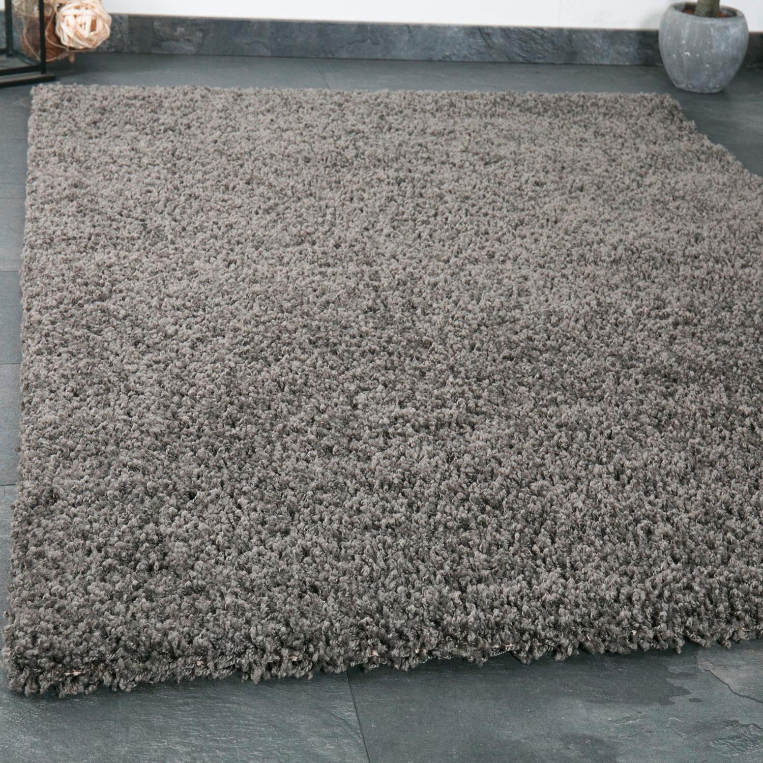 Hochflor Teppich Anthrazit Prime 140x200 cm - Anthrazit, MODERN, Textil (140/200cm)