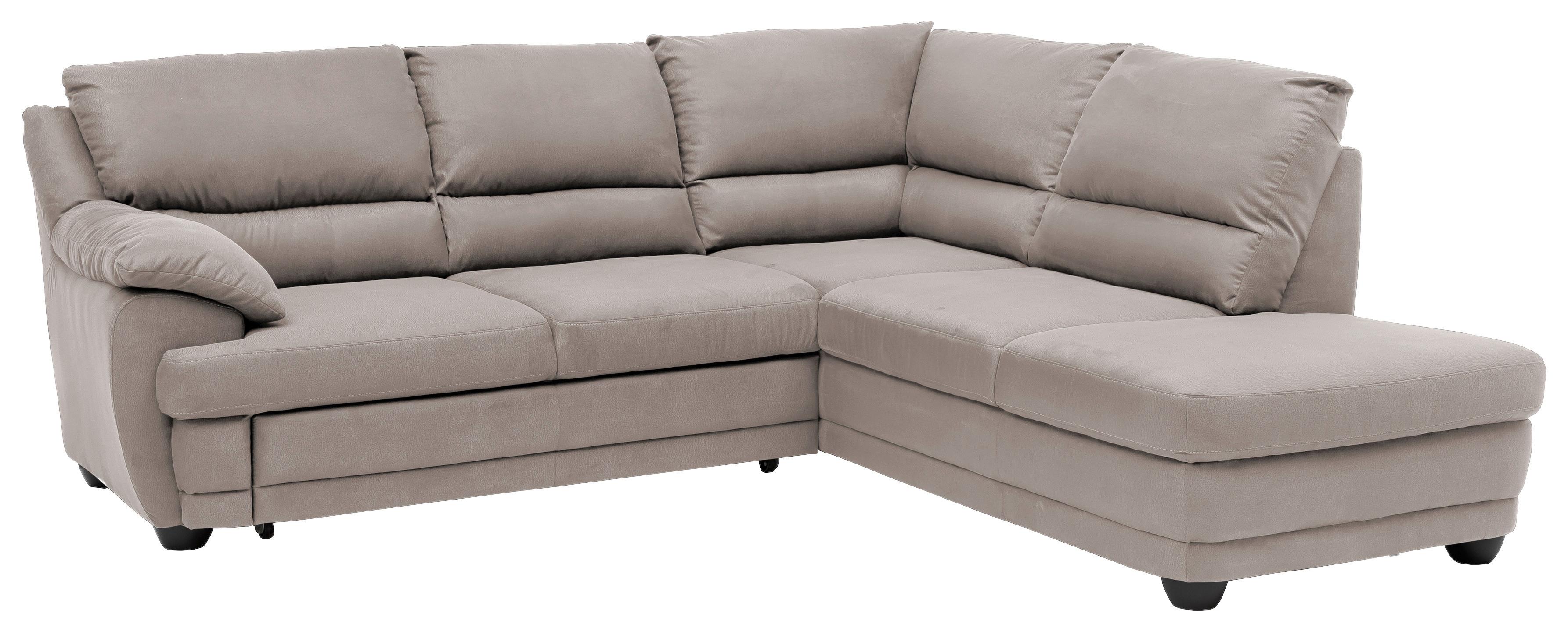 Ecksofa Mit Schlaffunktion Nebolo Schlammfarben - Beige/Schwarz, Design, Textil (245/225cm) - Livetastic