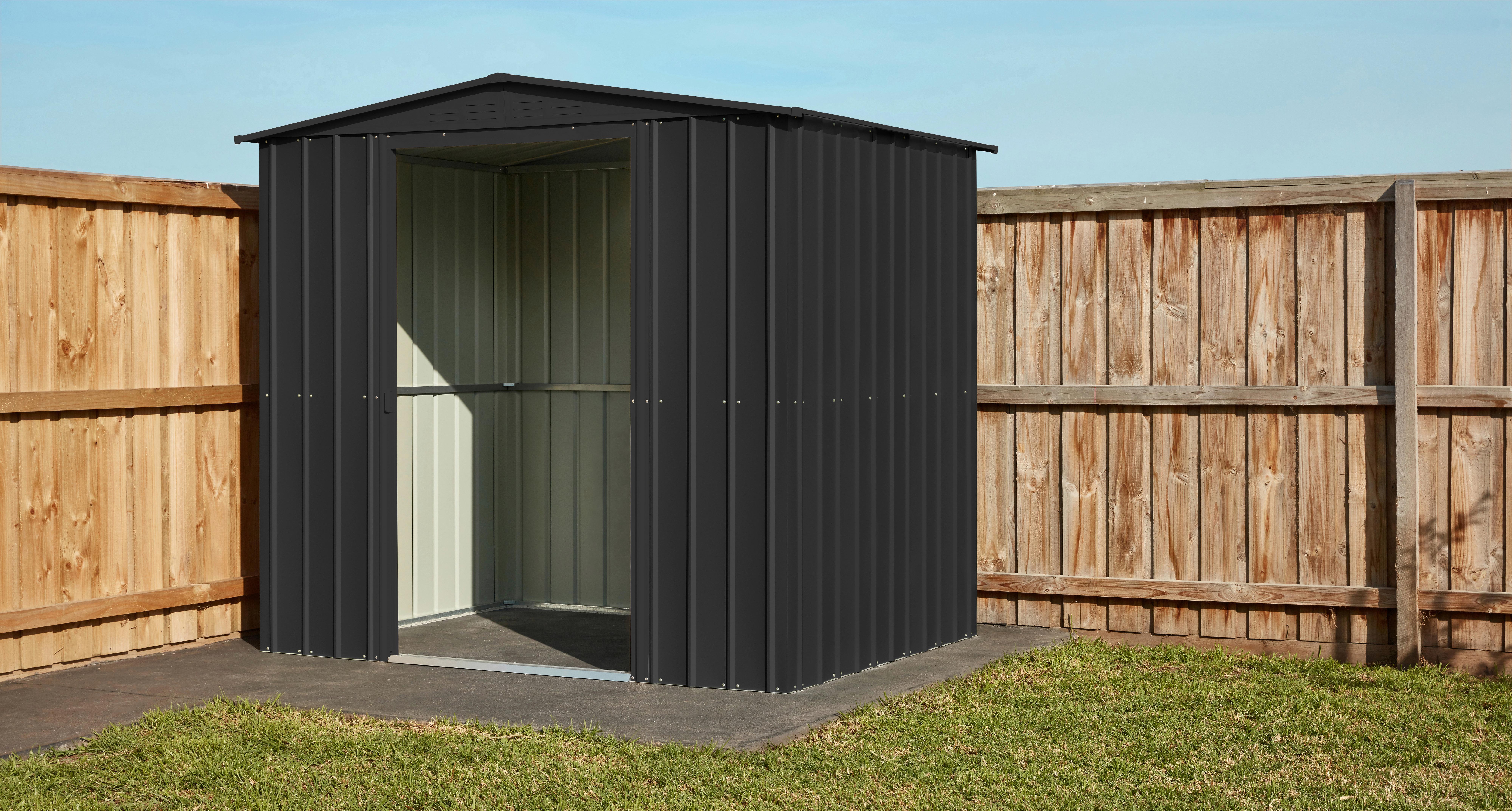 Gartenhaus Mit Satteldach BxHxT: 308x225x247 cm - Anthrazit, Basics, Metall (308/225/247cm)
