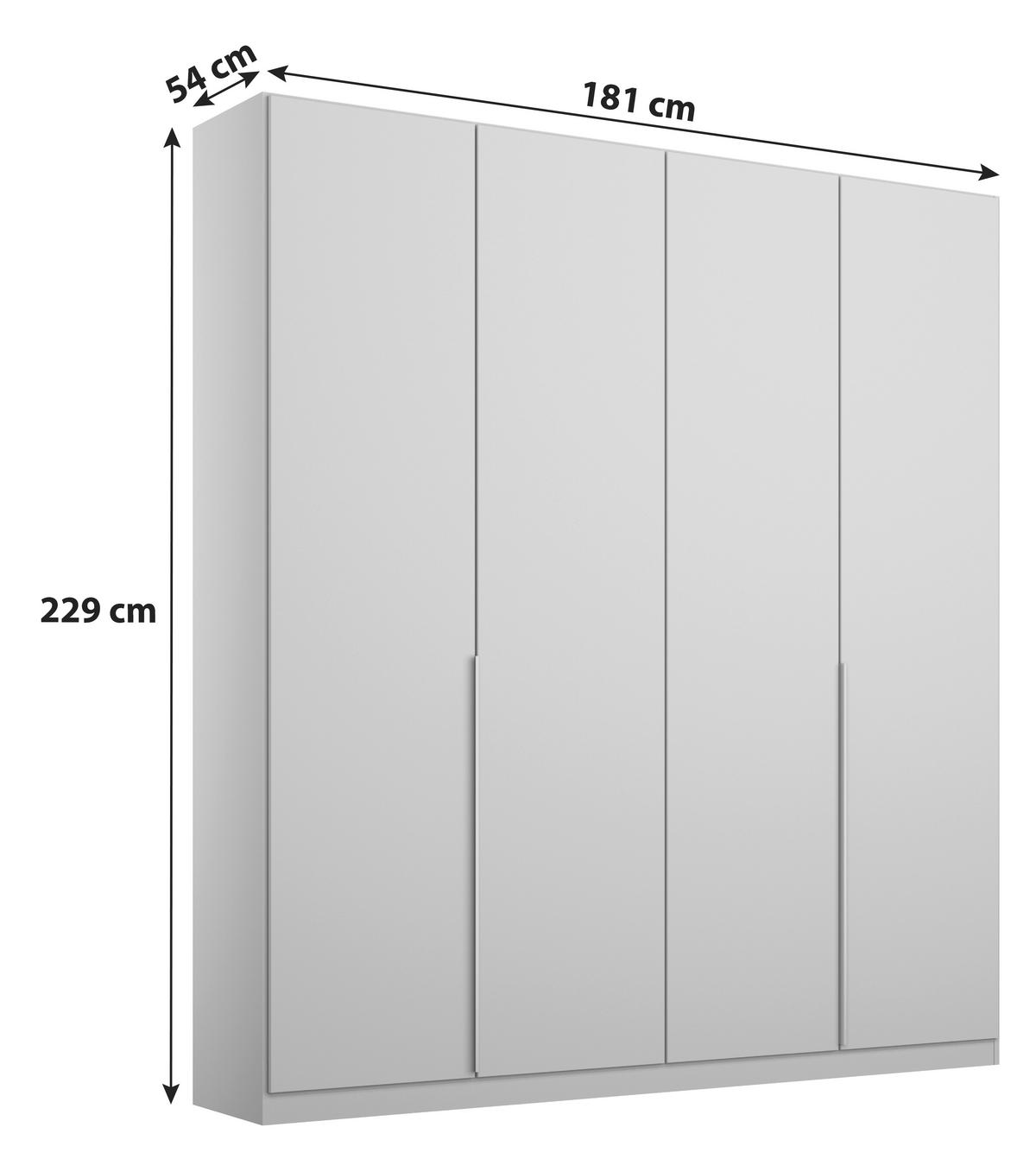 Drehtürenschrank 181cm Alabama, Weiß - Weiß, MODERN, Holzwerkstoff (181/229/54cm) - Rauch Möbel