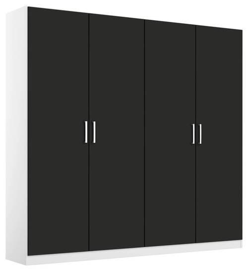 Drehtürenschrank 181 cm Berlin Weiß/Grau - Weiß/Grau, MODERN, Holzwerkstoff (181/210/54cm) - Rauch Möbel