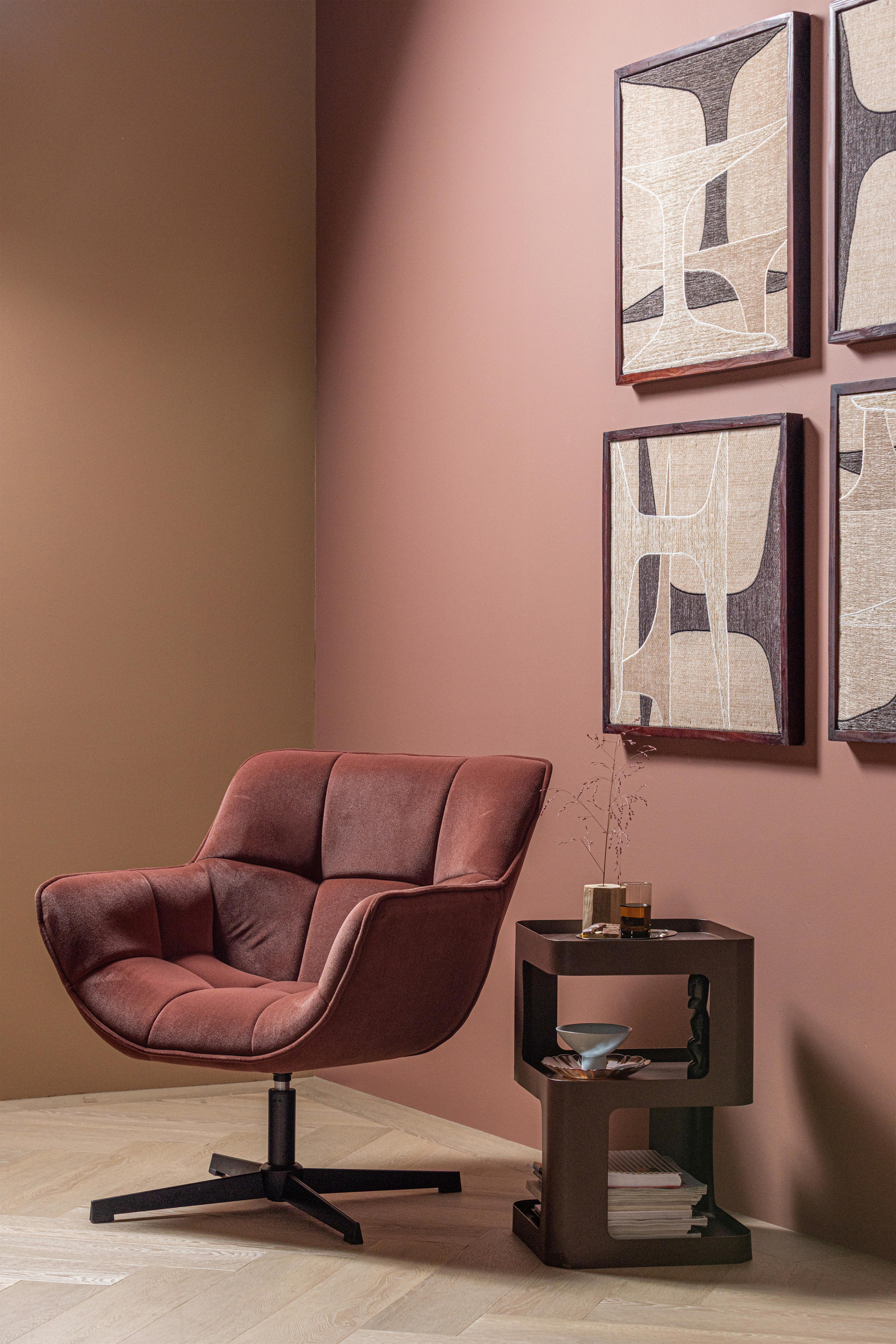 SESSEL Wibo Braun/Rot B: 71cm - Rot/Braun, MODERN, Textil/Metall (71/94/83cm) - Livetastic