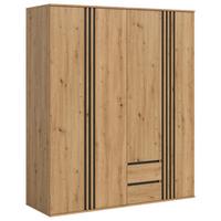 Drehtürenschrank Tofta Eiche Dekor/Anthrazit B: 160cm - Anthrazit/Eiche Artisan, ROMANTIK / LANDHAUS, Holzwerkstoff (160/190/56cm) - Livetastic