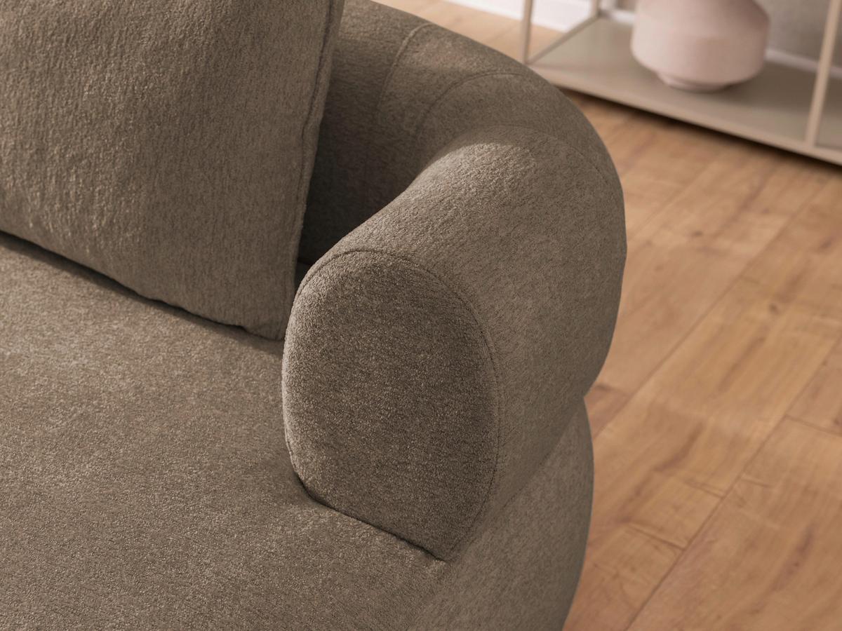 Ecksofa Ferro Braun S: 256x156 cm - Schwarz/Braun, Design, Textil (256/156cm) - Livetastic