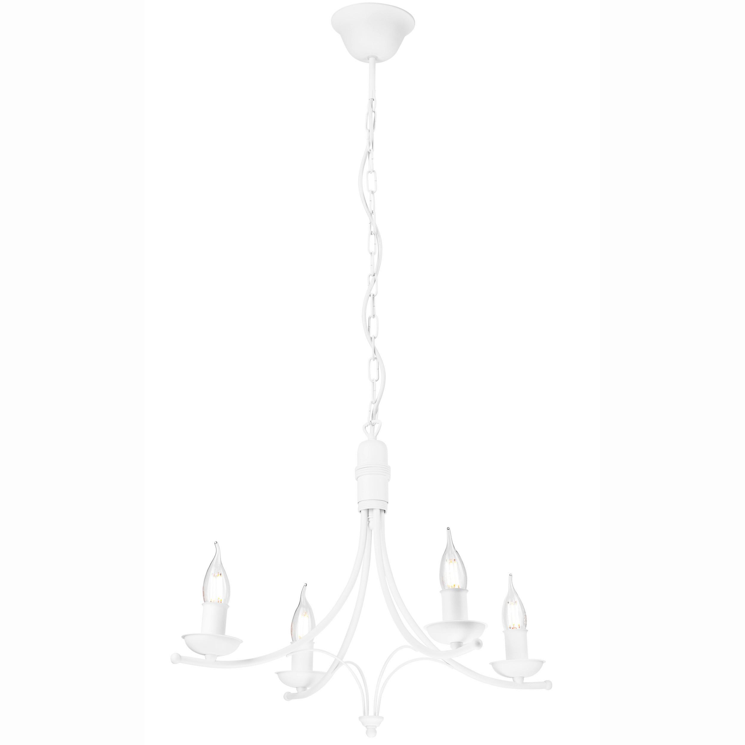 Kronleuchter 44156 Lucy - Weiß Hochglanz, KONVENTIONELL, Metall (58/100cm)