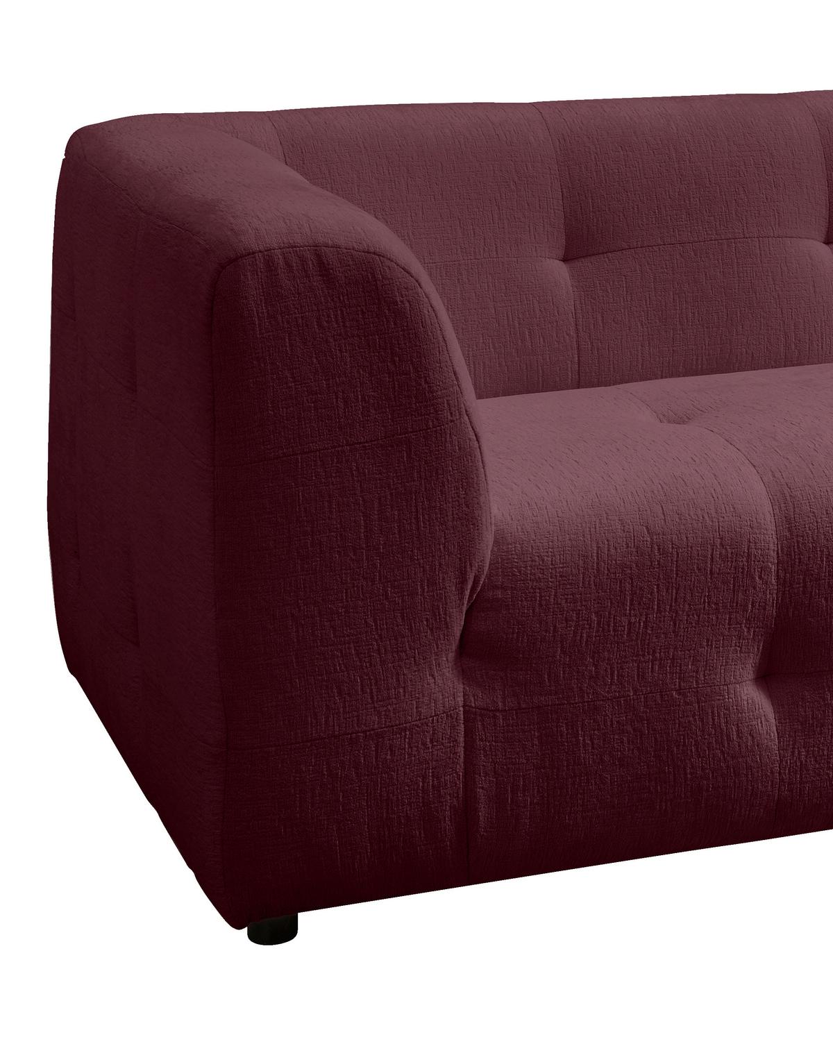 2-Sitzer-Sofa Velice, Bordeaux B: 184 cm - Bordeaux/Schwarz, Design, Textil (184/72/95cm) - Livetastic