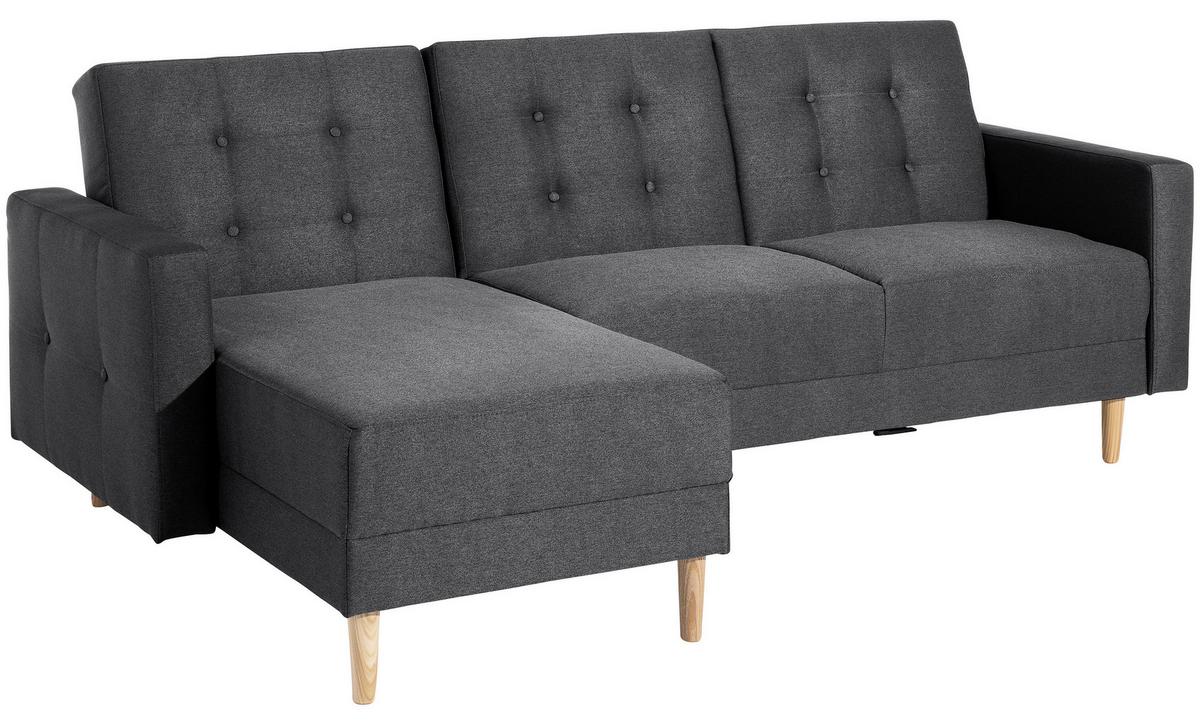 Ecksofa Mit Schlaffunktion Easy Relax Graphitfarben - Eschefarben/Graphitfarben, MODERN, Textil (223/152cm) - Max Winzer