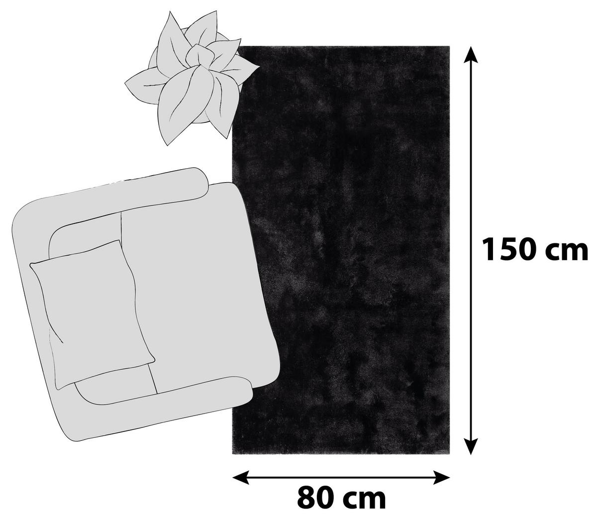 Hochflorteppich Relaxx Schwarz 80x150 Cm - Schwarz, Basics, Textil (80/150cm) - Esprit