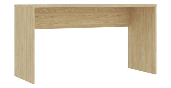 Schreibtisch B135 cm H73 cm Unit, Eiche Dekor - Eichefarben, KONVENTIONELL, Holzwerkstoff (135/73/54,5cm) - Ondega