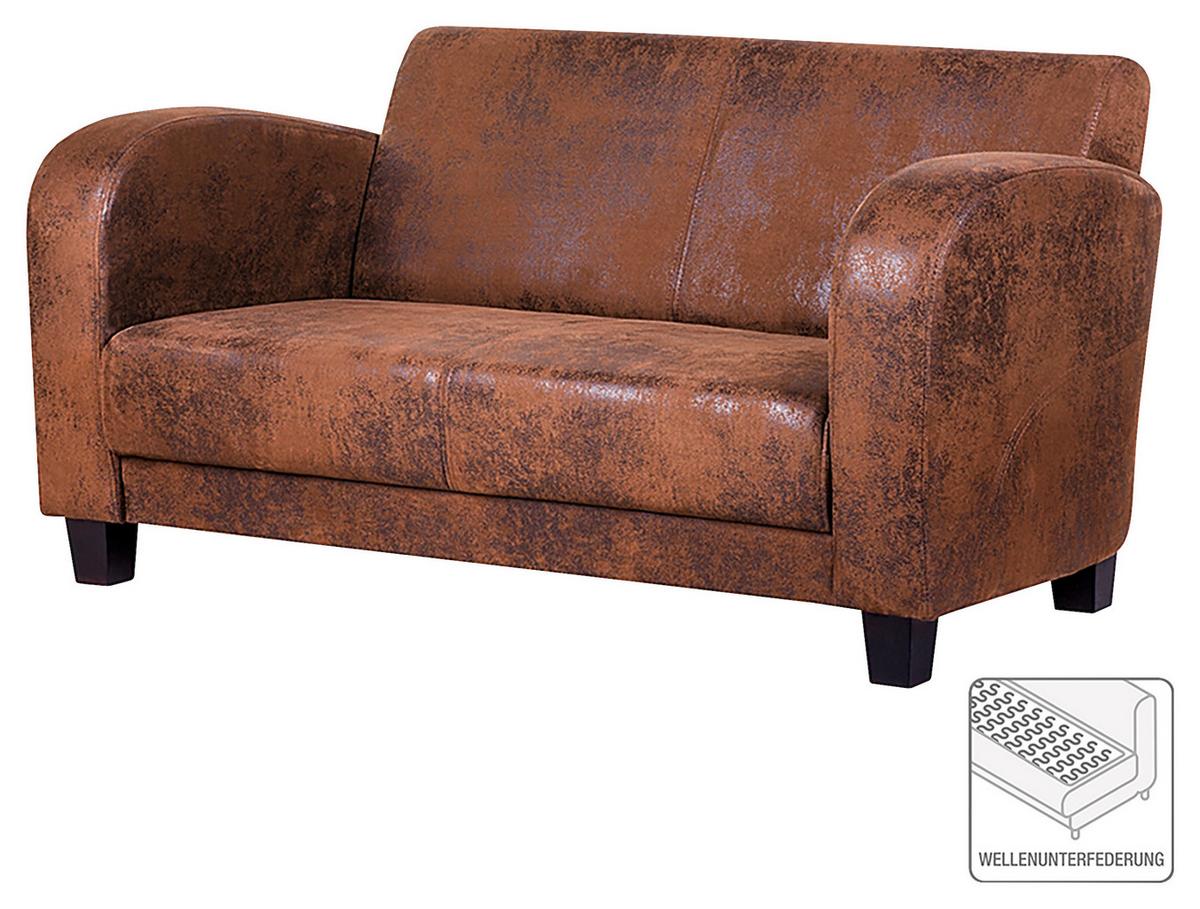 2-sitzer-sofa Antis Braun B: 152 Cm - Dunkelbraun/Braun, Design, Textil (152/80/89cm) - Livetastic