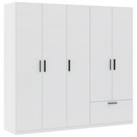 SKRIŇA S OTOČNÝMI DVERAMI MILOS 5T1S - čierna/biela, Modern, kompozitné drevo/plast (225/210/54cm)