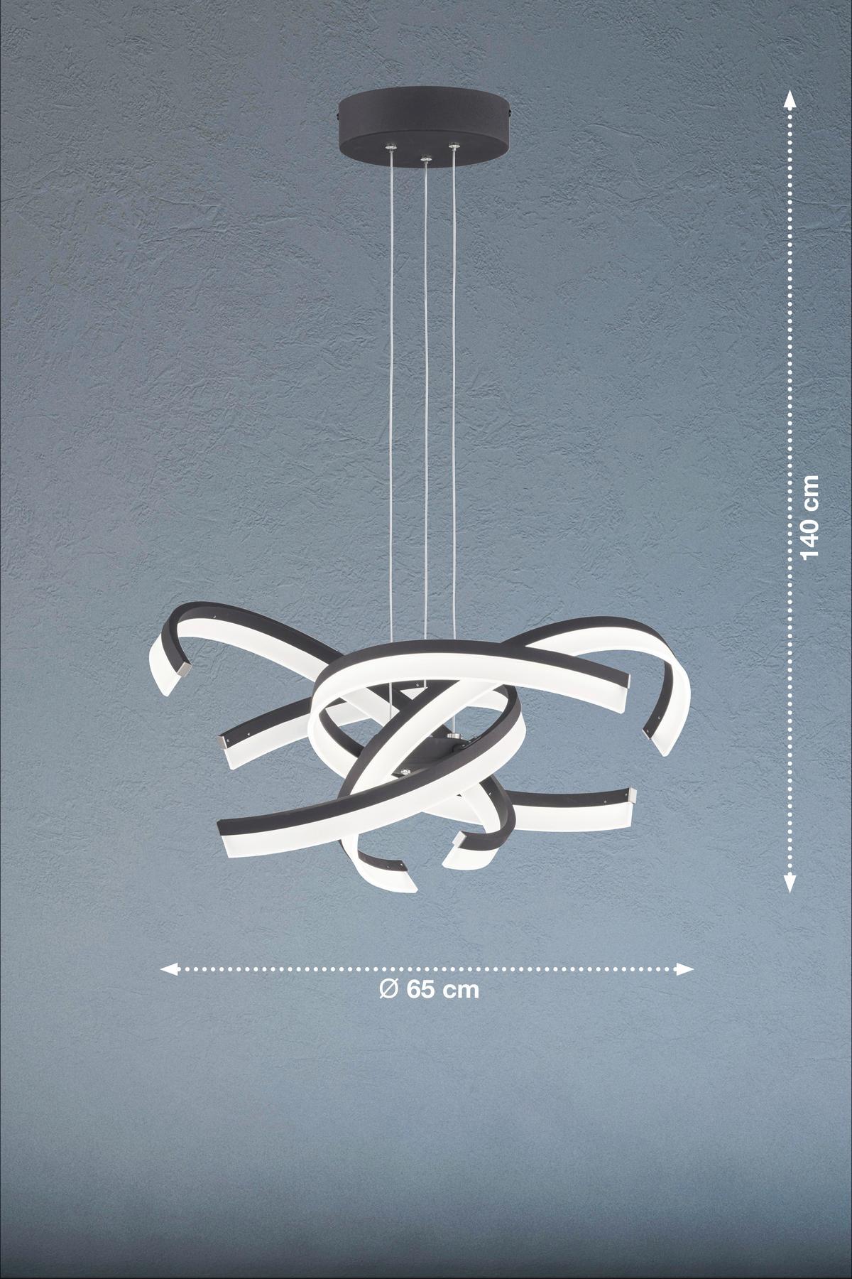 Led-pendelleuchte 60552 - Sandfarben/Schwarz, Design, Metall (53/150cm) - Fischer & Honsel