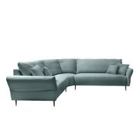 Ecksofa Vanilla Hellblau S: 256x294 Cm - Schwarz/Hellblau, Design, Textil (256/294cm) - Livetastic