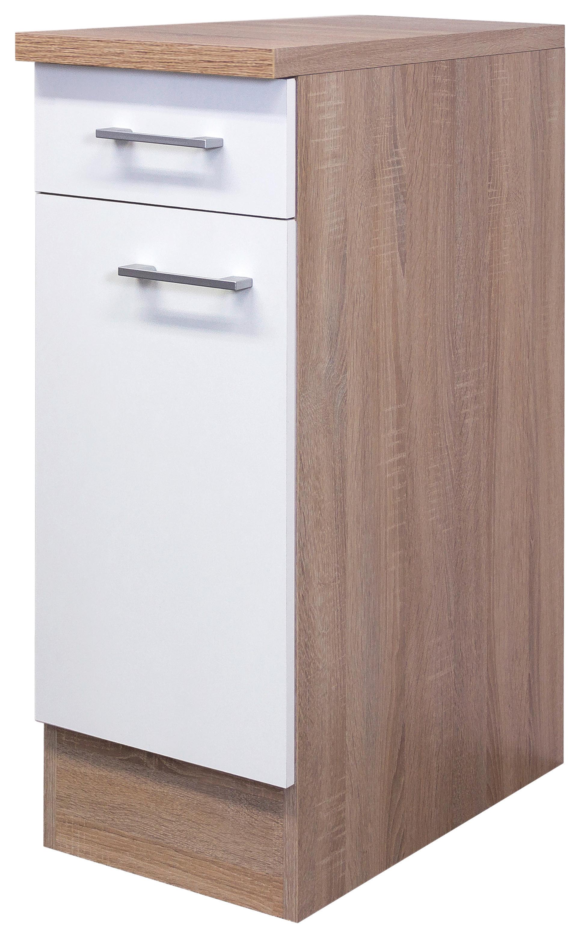 SPODNÁ KUCHYNSKÁ SKRINKA SAMOA  US 30 - biela/dub sonoma, Konventionell, kompozitné drevo/plast (30/85/57cm)