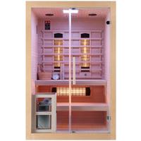 Infrarotkabine 2 Personen LxBxH: 130x120x200 cm - Naturfarben, Basics, Glas/Holz (130/120/200cm) - Sanotechnik