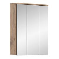 Spiegelschrank Mason 3-türig Bxhxt: 60x77x18 Cm Eiche Dekor - Eichefarben, MODERN, Glas/Holzwerkstoff (60/77/18cm) - MID.YOU