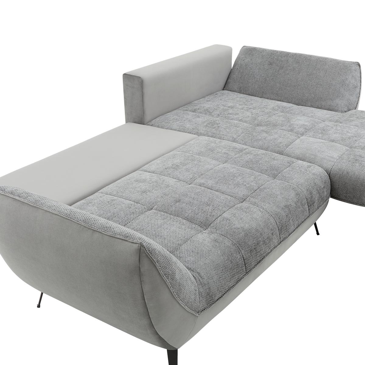 Ecksofa Midway - Schwarz/Grau, MODERN, Holz/Holzwerkstoff (282/187cm)