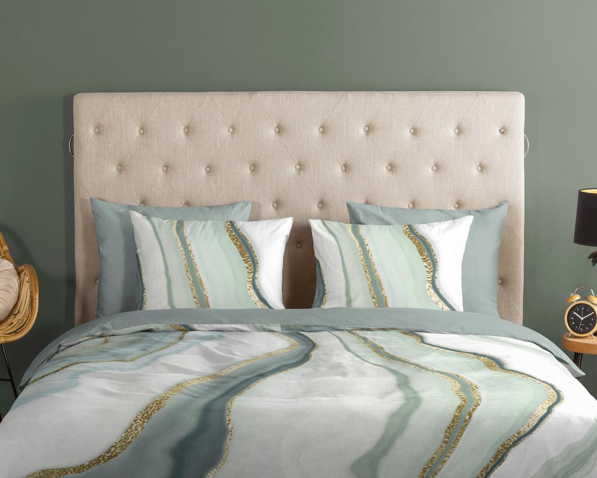 WENDEBETTWÄSCHE QUINCY - Salbeigrün/Grün, Basics, Textil (140/200cm)