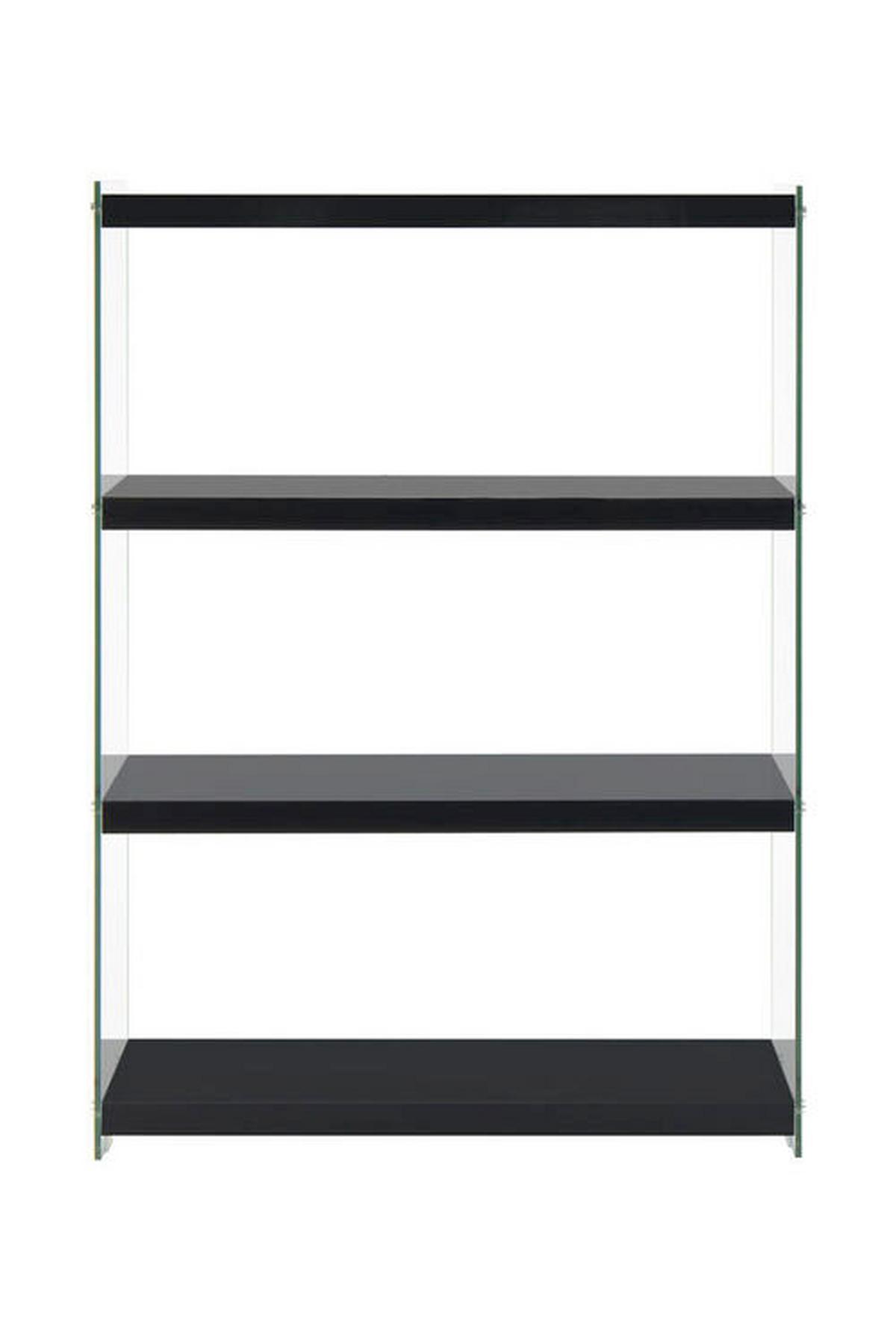 Regal Elementary B: 83 Cm Schwarz/glas Transparent - Schwarz, MODERN, Glas/Holzwerkstoff (83/113/29.5cm) - Kayoom
