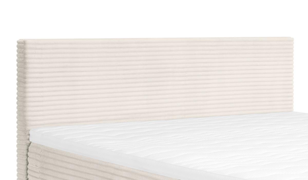 Boxbett Cordoba Creme, Lf: 160x200 cm - Creme/Schwarz, Basics, Holz/Textil (160/200cm) - Livetastic