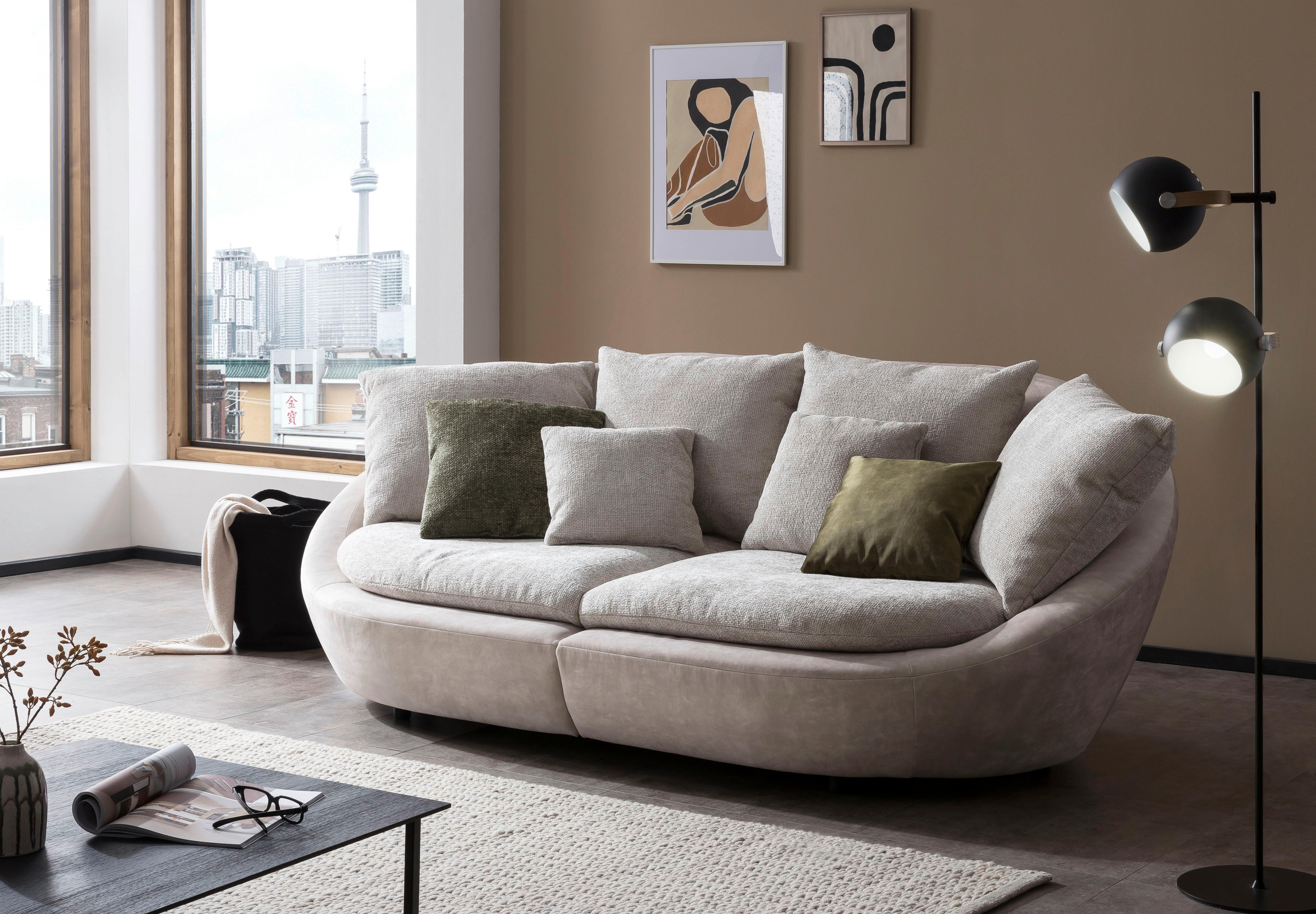 Bigsofa Maui B: 237 Cm Silberfarben/beige Chenille - Beige/Silberfarben, MODERN, Textil (237/87/131cm) - Trendmanufaktur